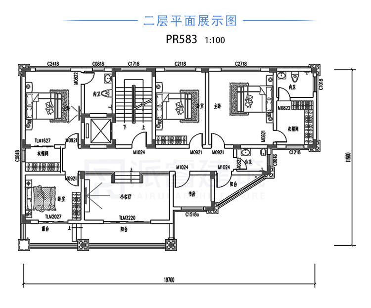 带架空层的欧式别墅，防潮防水，开间19米，进深11米-PR583